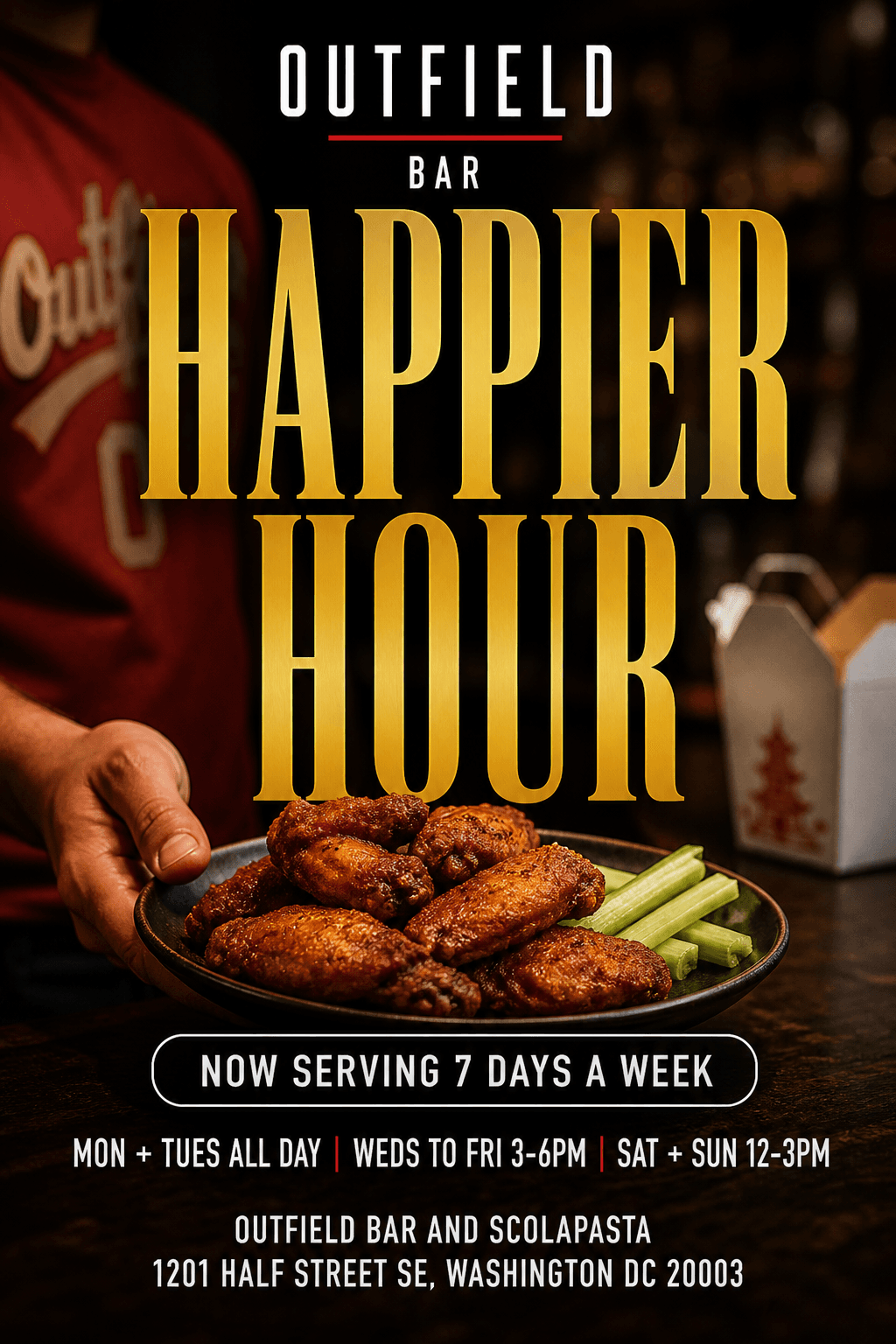 Happier Hour at Outfield Bar — now serving 7 days a week in Navy Yard